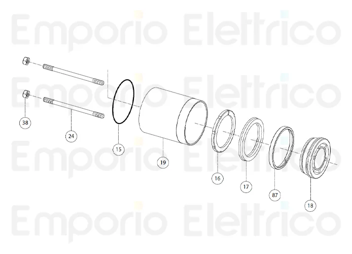 fadini ricambio tirante m8x126 4pz per aproli 380 lb 38024