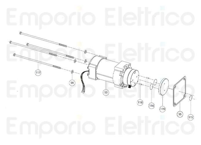 fadini ricambio tirante m5x185 4pz motore/pompa per aproli 380 lb 380117 4