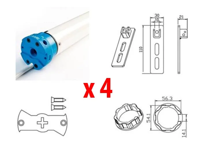 came 4 x kit motore tubolare per tapparelle mondrian 5 230v uy0020 001uy0020