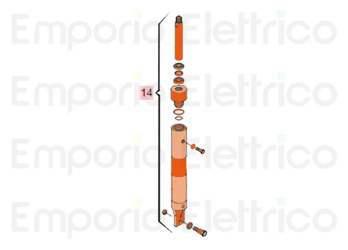 faac ricambio cilindro tuffante 640 con forcella filet 63003418