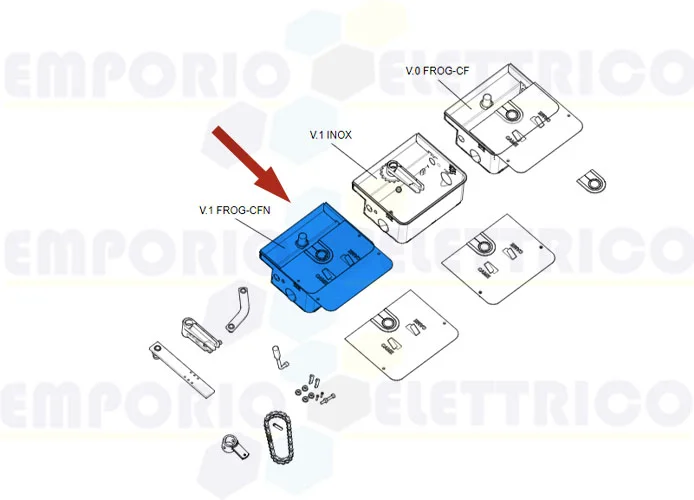 came ricambio cassa fondazione e coperchio frog cfn 88001-0043 (old 119ria029)