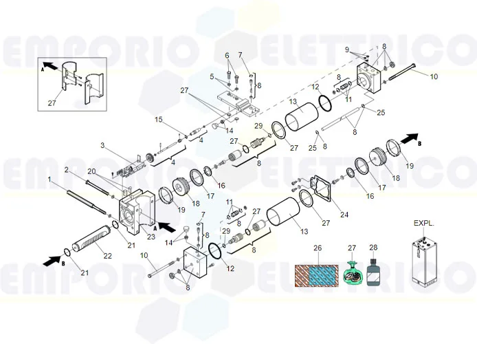 faac pagina ricambi per motore 760 cbac cr restyling