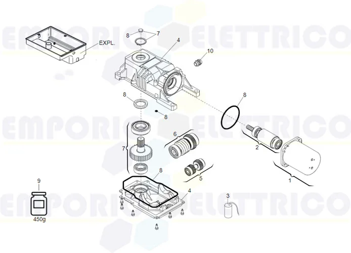 faac pagina ricambi per motore 770 230v l